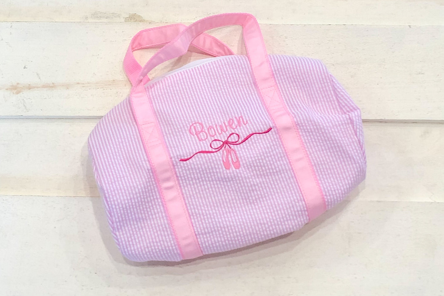 Ballet Bow Seersucker Dance Bag