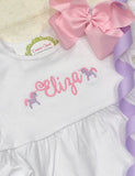Girls Ruffle Monogram Unicorn Dress