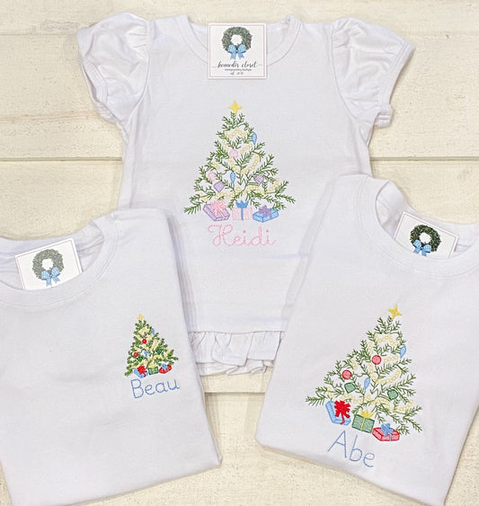 Vintage Christmas Tree Girl  Design