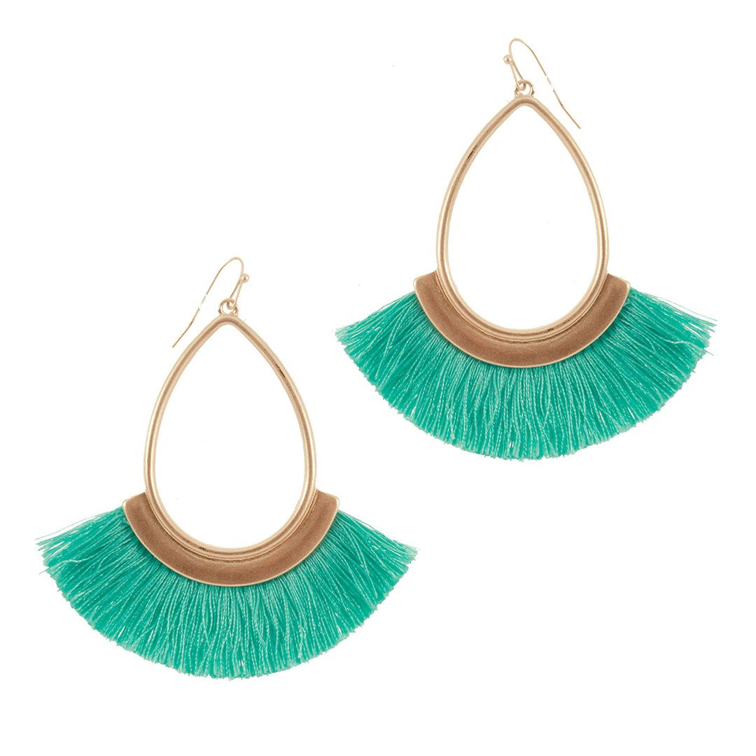 Mint Fringe Earrings