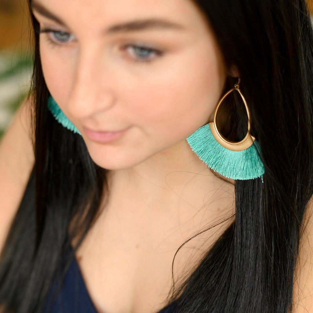 Mint Fringe Earrings