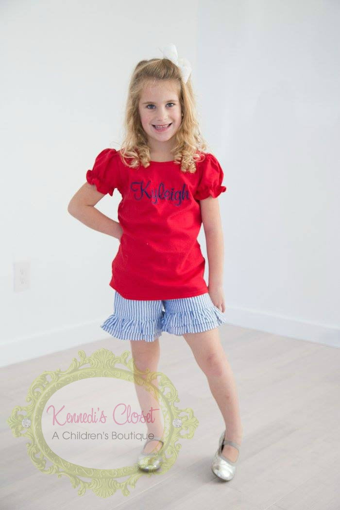 Ruffle Shorts Seersucker