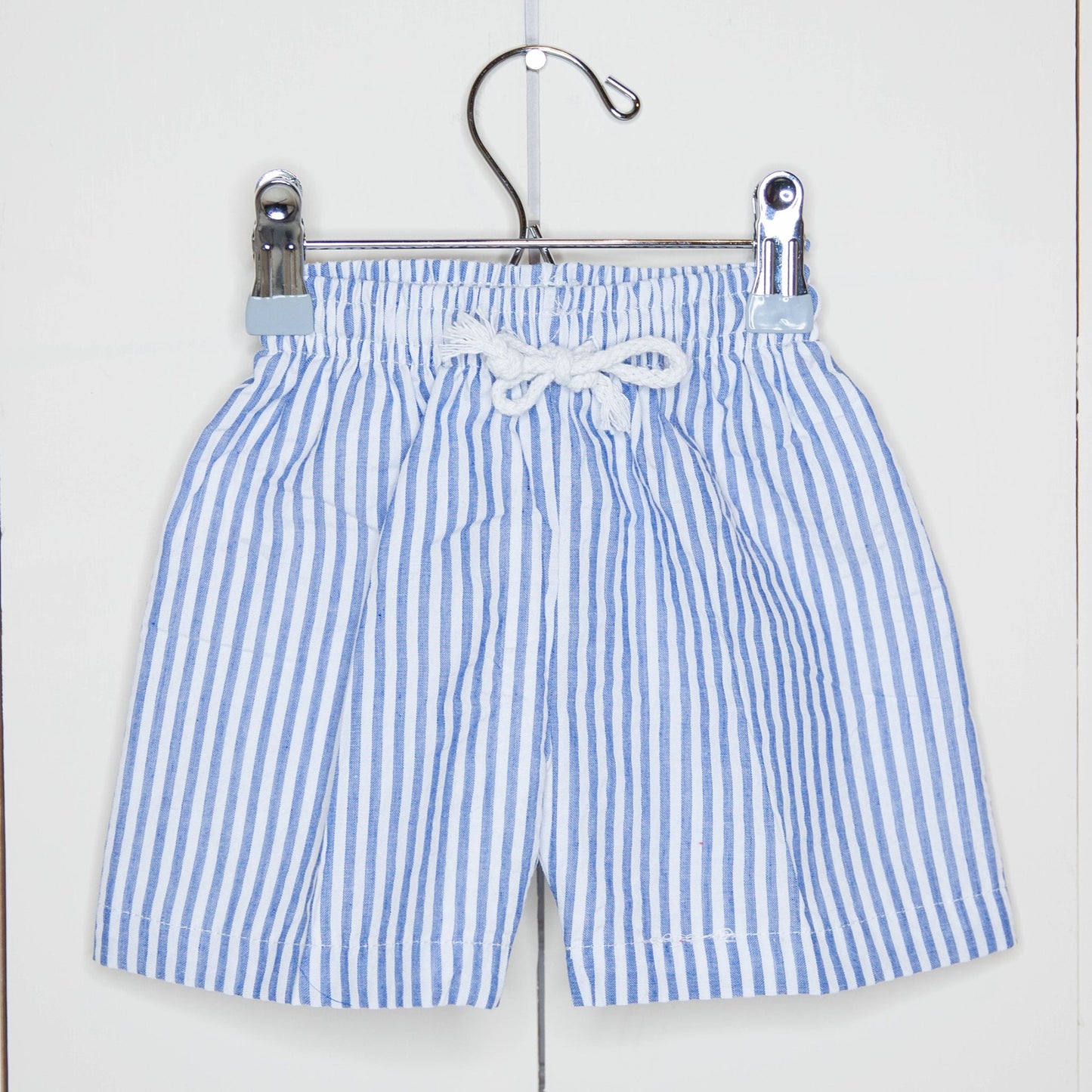 Boys Seersucker Swim Shorts Light Blue