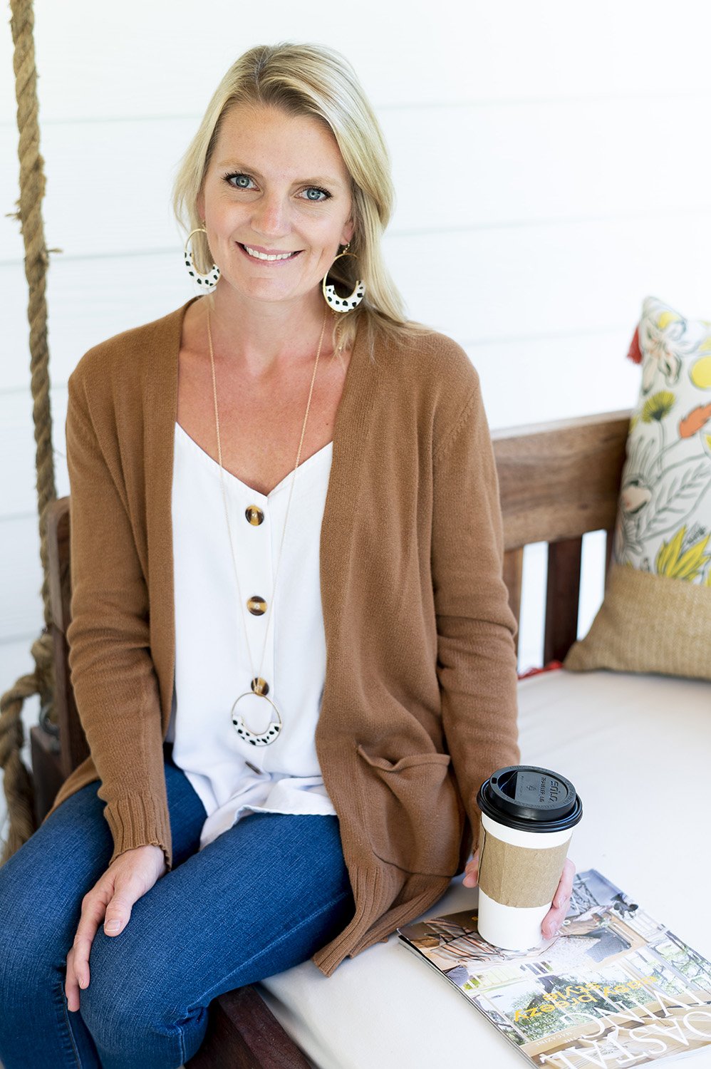 Animal Print Long Necklace and Earrings