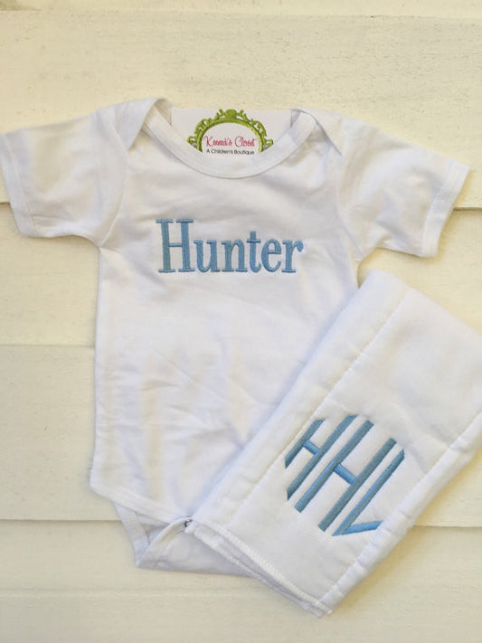 Onesie and Burp Cloth Set