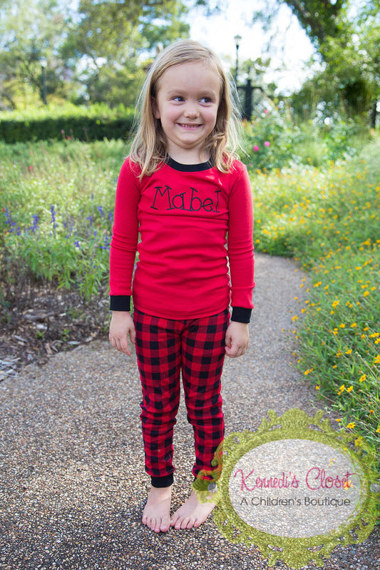 Christmas Pajamas Jammies Red Buffalo Check KIDS and ADULTS