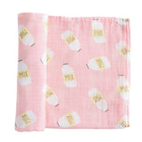 Pink Milk Muslin Swaddle Blanket