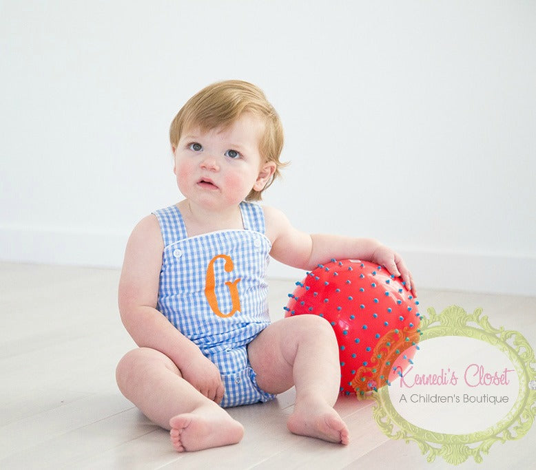 Blue Gingham Sunsuit