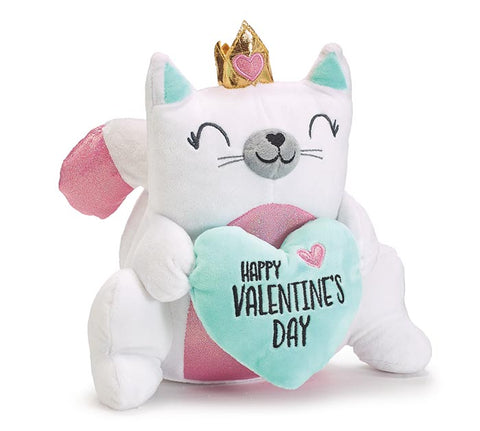 Plush Valentine Kitty Cat with Heart