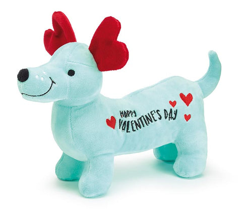 Plush Blue Valentines Dog